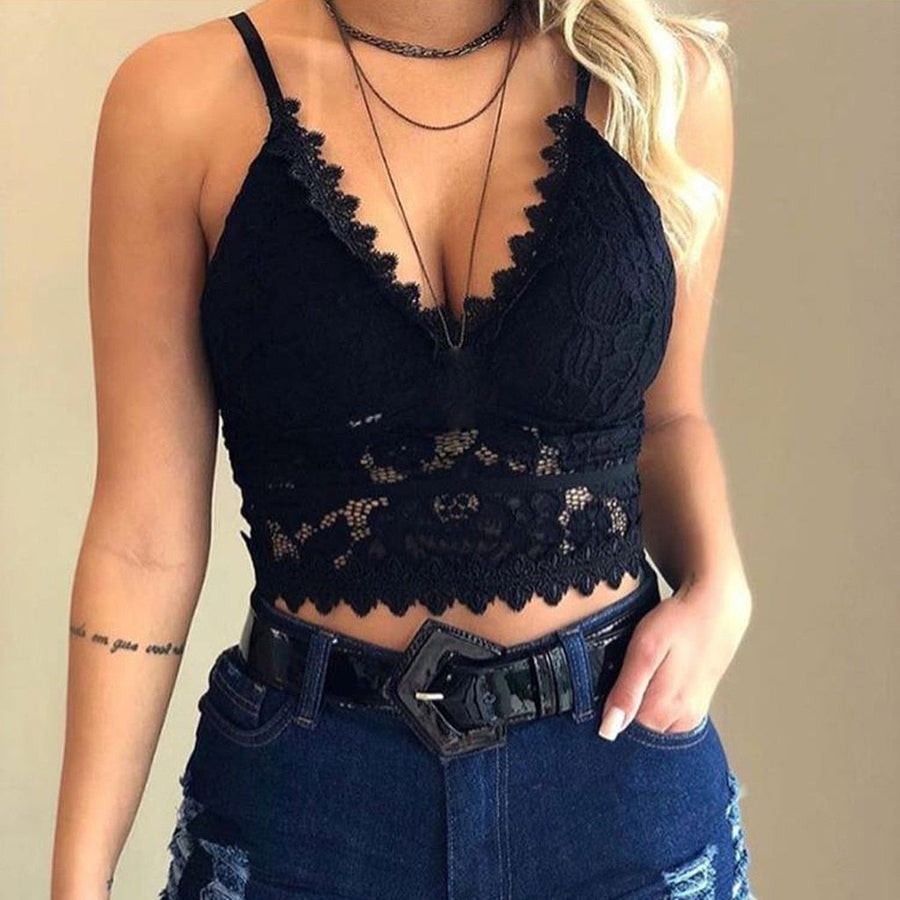 Top de encaje para mujer, estilo verano