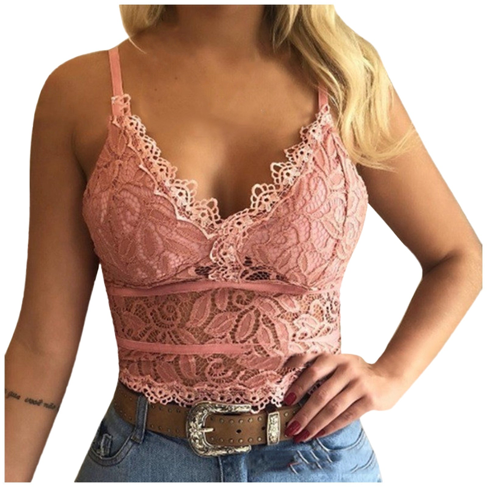 Top de encaje para mujer, estilo verano
