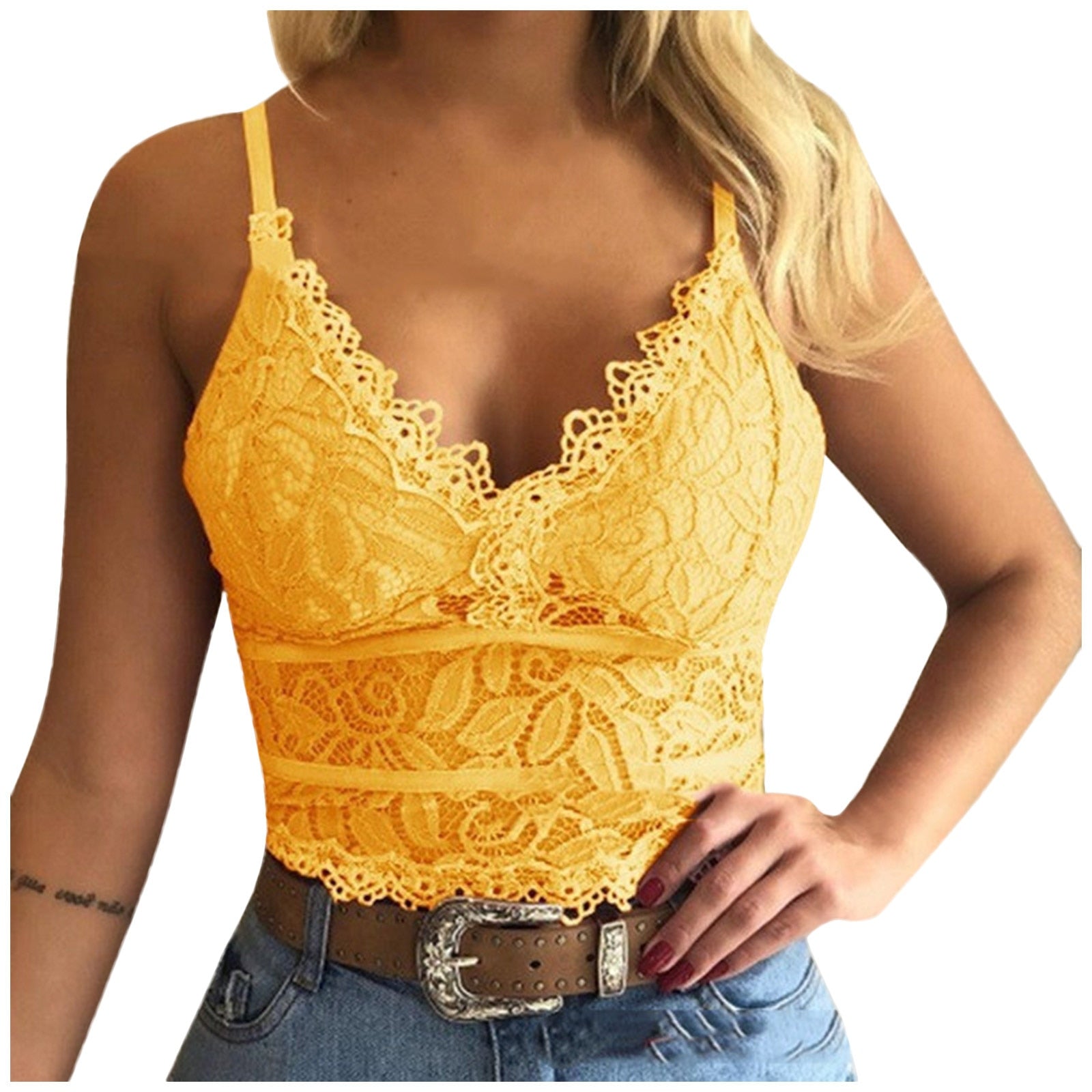 Top de encaje para mujer, estilo verano