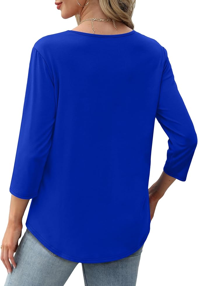 Top estructurado para mujer con manga 3/4 | Blusa cómoda para oficina y tiempo libre