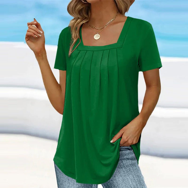 Top para mujer con pliegues y escote cuadrado