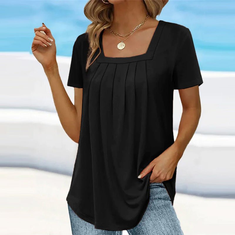Top para mujer con pliegues y escote cuadrado