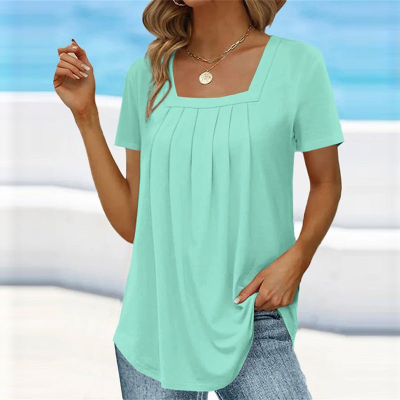Top para mujer con pliegues y escote cuadrado