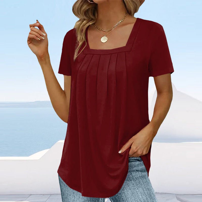 Top para mujer con pliegues y escote cuadrado
