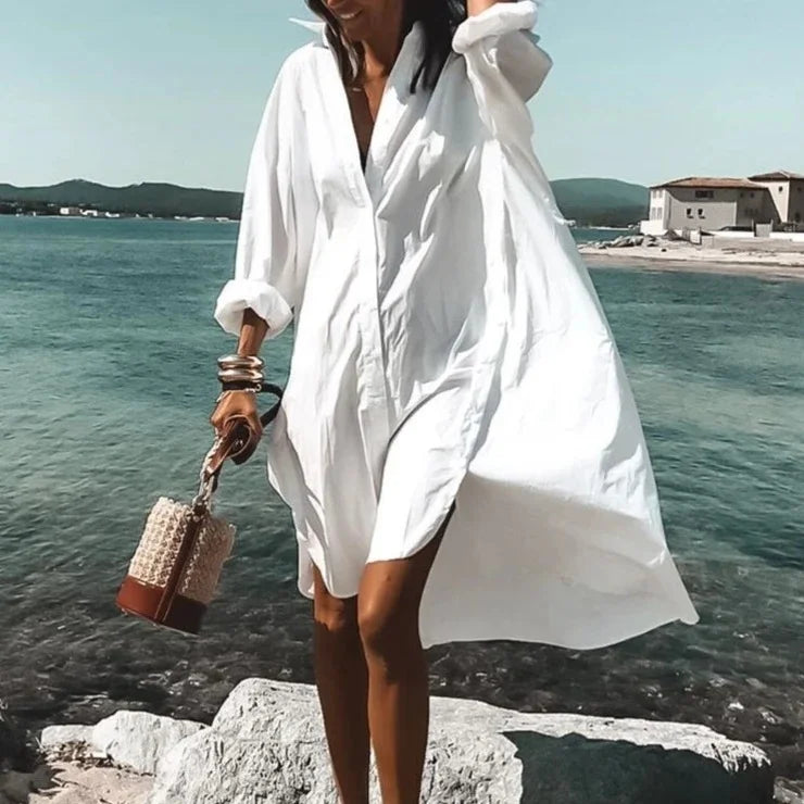 Top salida de playa de manga larga para mujer