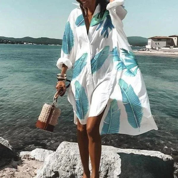 Top salida de playa de manga larga para mujer
