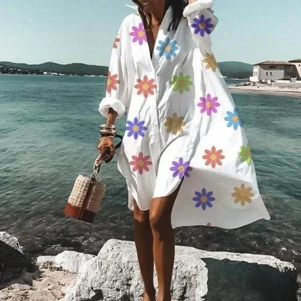 Top salida de playa de manga larga para mujer