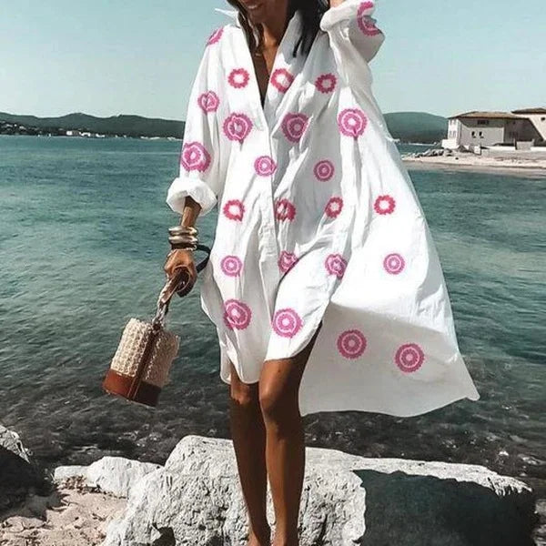 Top salida de playa de manga larga para mujer
