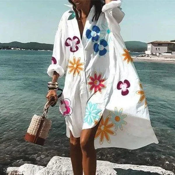 Top salida de playa de manga larga para mujer