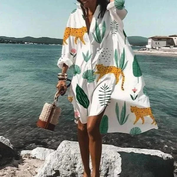 Top salida de playa de manga larga para mujer