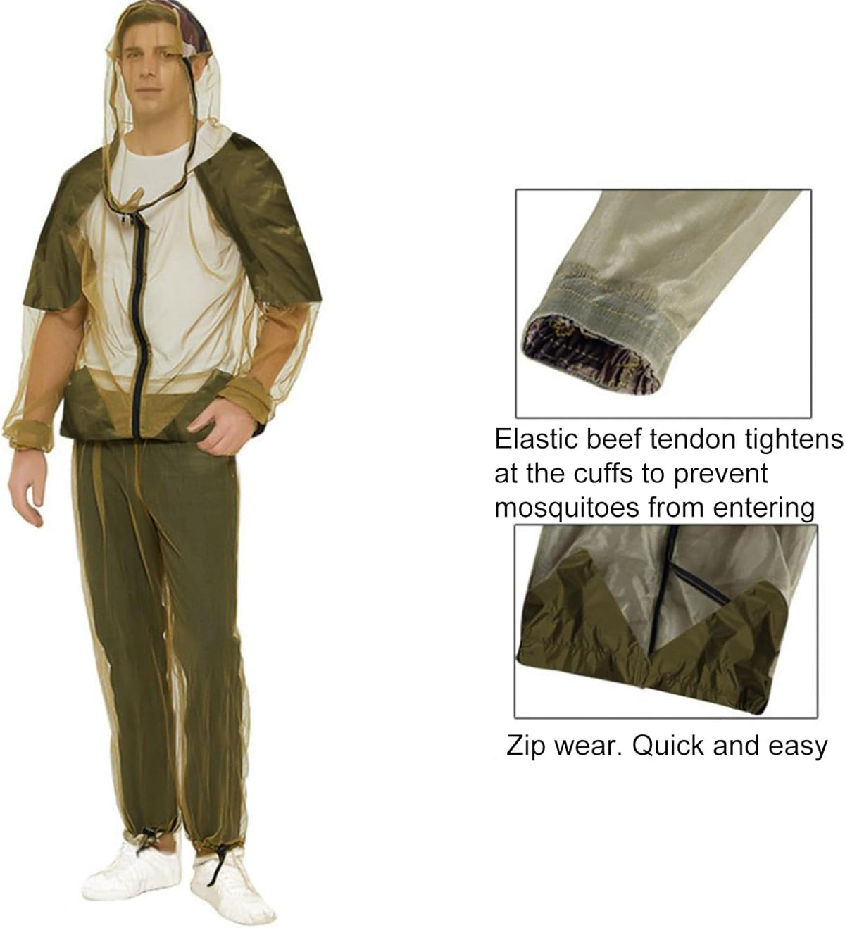 Traje Antimosquitos con Capucha - Protección Ligera para Exteriores