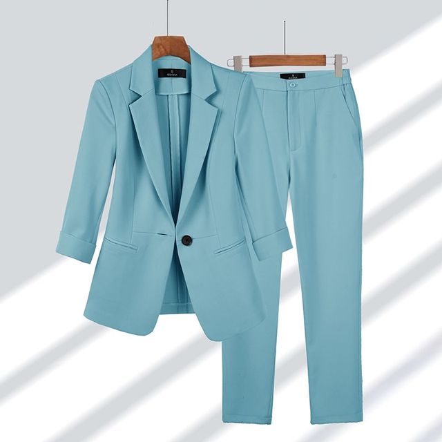 Traje de dos piezas para mujer con blazer y pantalón