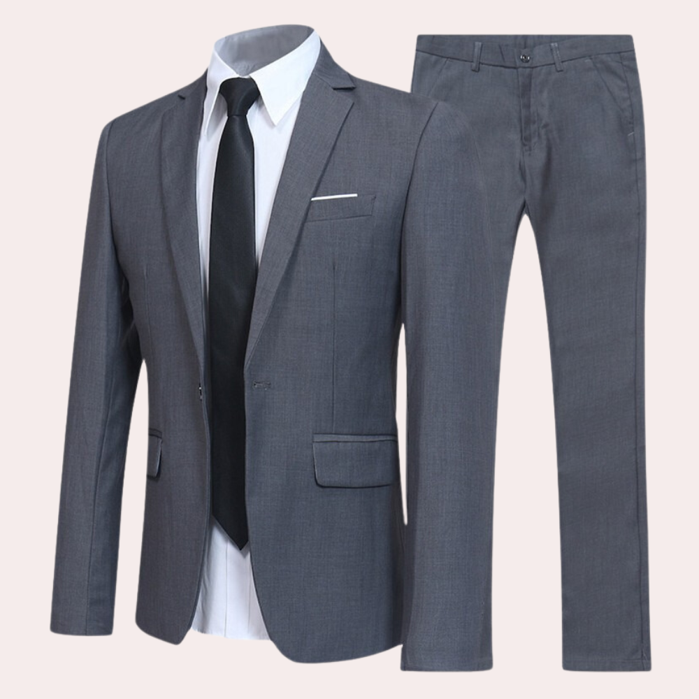 Traje de hombre de corte moderno, conjunto de dos piezas – Traje negro para ocasiones formales