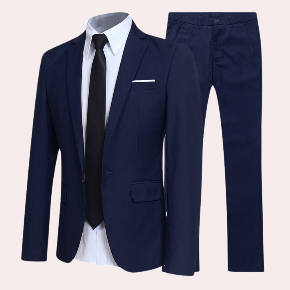 Traje de hombre de corte moderno, conjunto de dos piezas – Traje negro para ocasiones formales