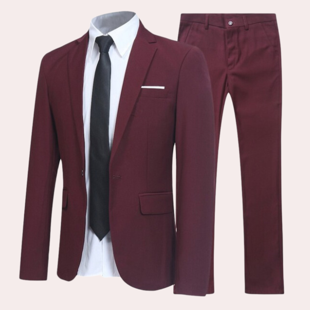 Traje de hombre de corte moderno, conjunto de dos piezas – Traje negro para ocasiones formales