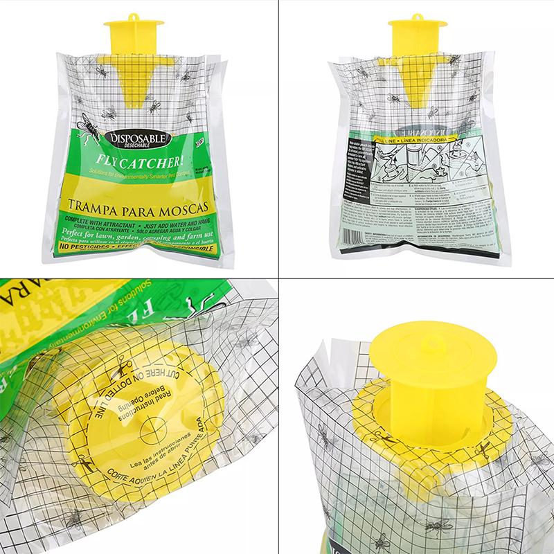 Trampa atrapamoscas eficaz con bolsa desechable para uso en exteriores