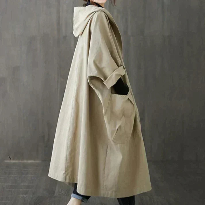 Trench clásico oversize para mujer con cinturón