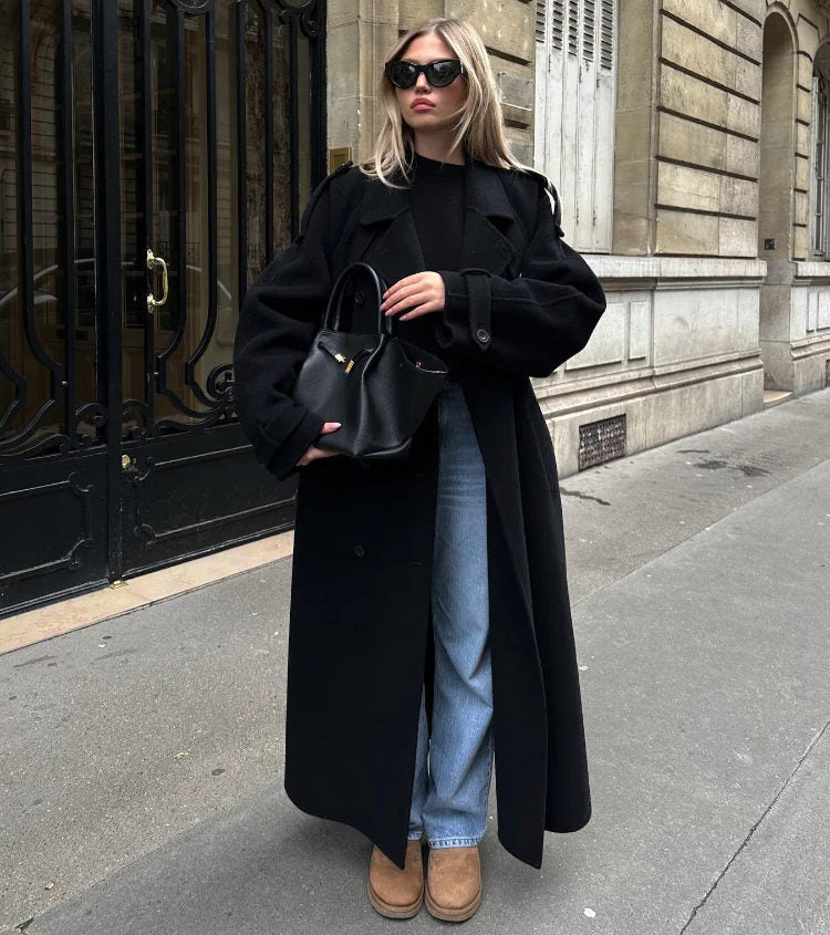 Trench para mujer con doble abotonadura