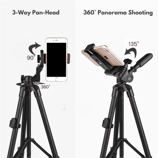 Trípode telescópico para teléfono con mando a distancia Bluetooth: palo selfie y soporte universal