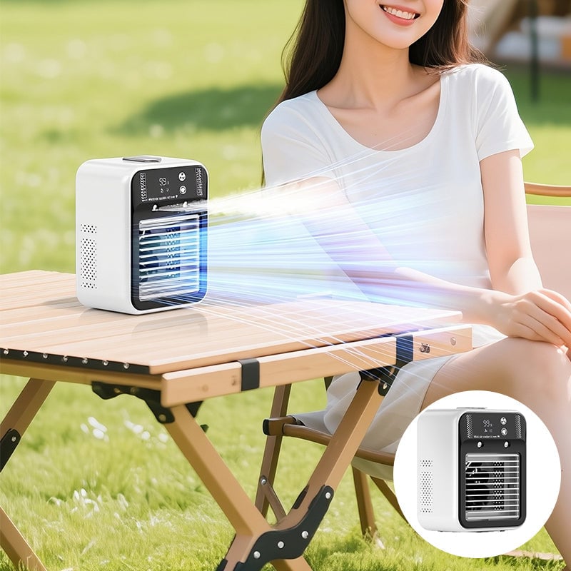 Ventilador de enfriamiento portátil 3 en 1 con pulverización de 2 niveles