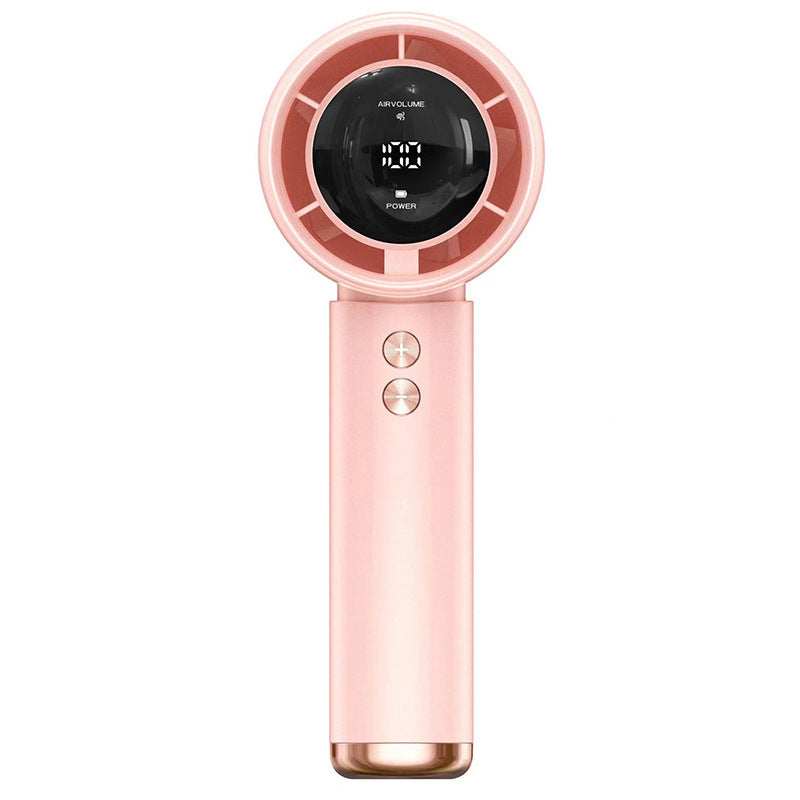 Ventilador de mano portátil para mujer con pantalla digital LCD