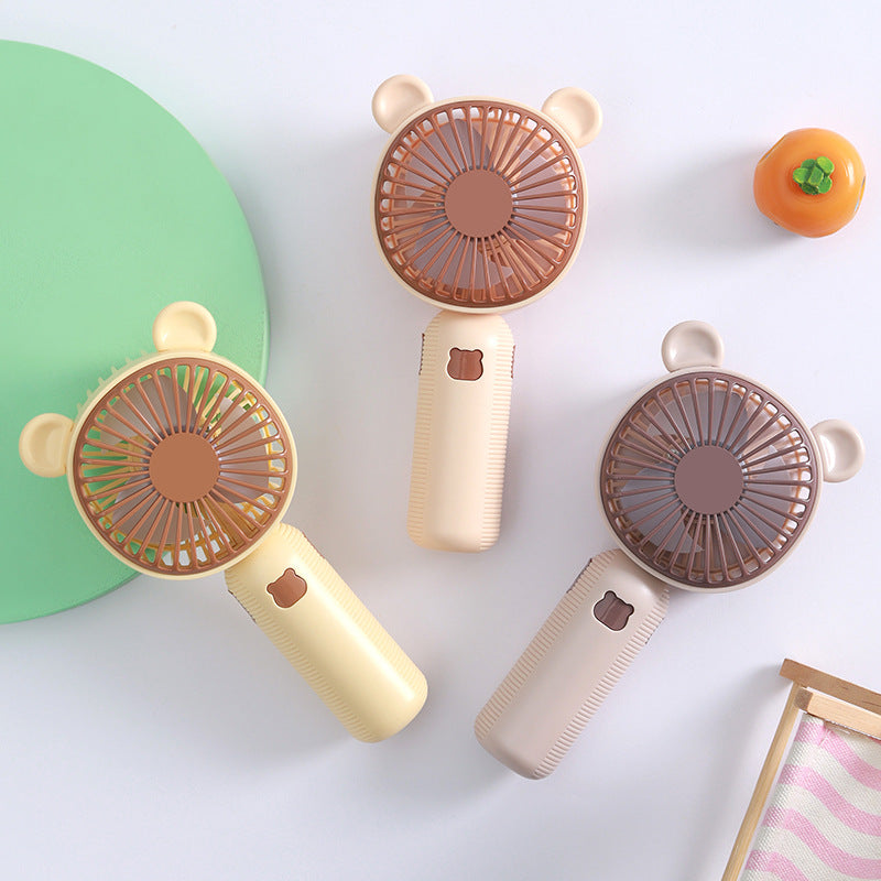 Ventilador de mano portátil unisex con adorable diseño de oso