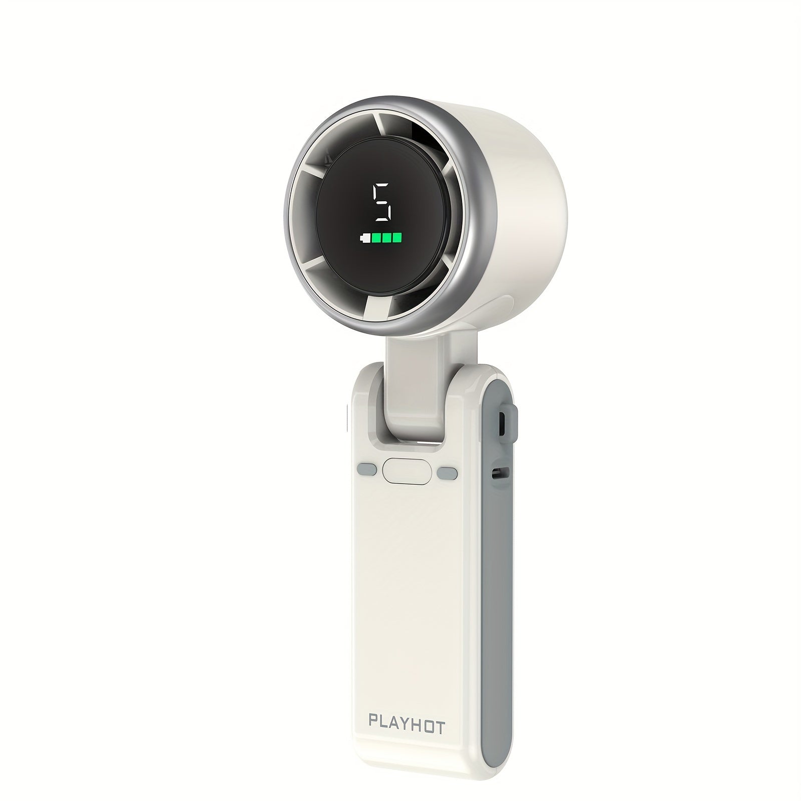 Ventilador de mano turbo de 12 horas con luz LED - Ventilador de refrigeración a batería con 5 velocidades y tecnología turbo de aire 3 en 1 - Diseño compacto para uso diario, viajes y aire libre