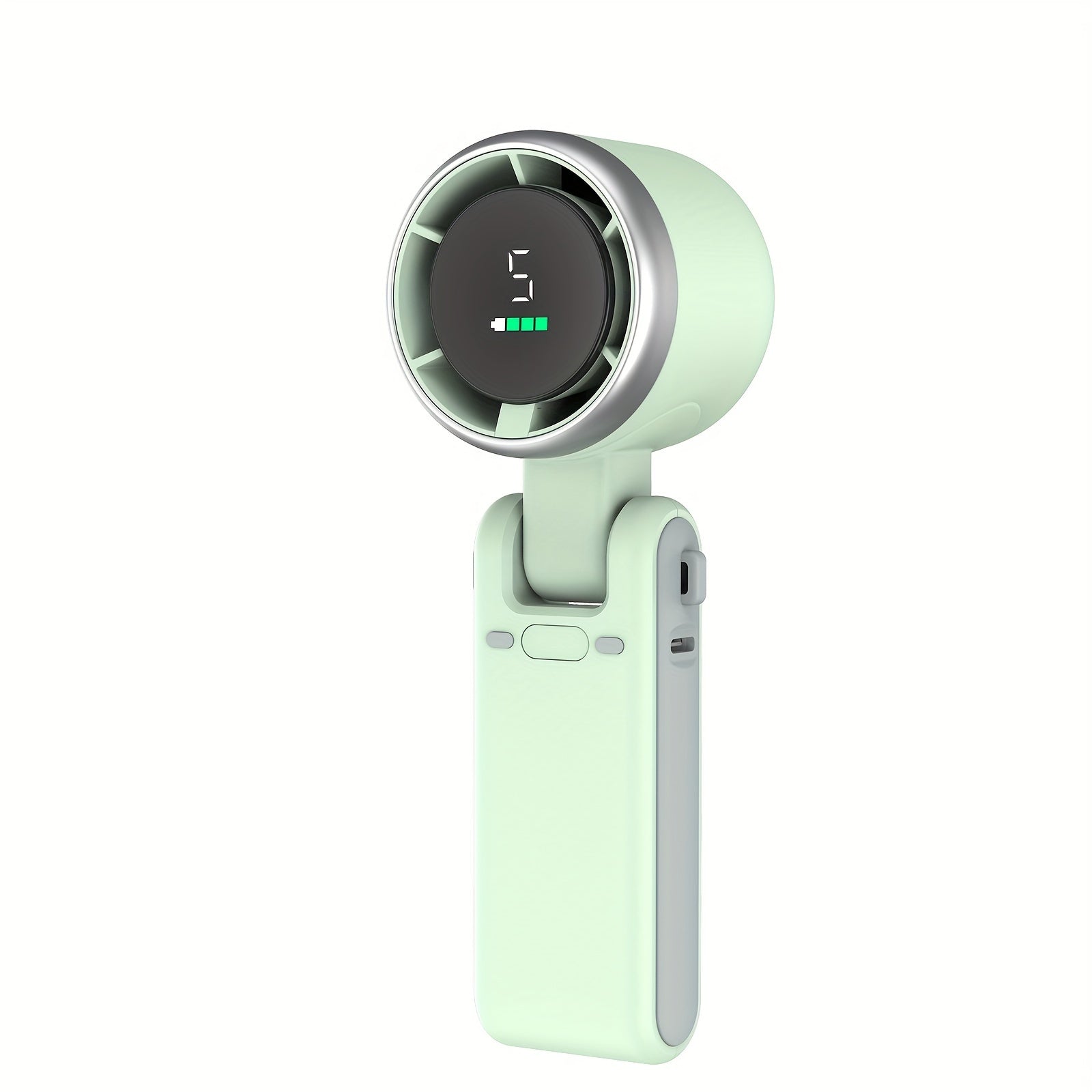 Ventilador de mano turbo de 12 horas con luz LED - Ventilador de refrigeración a batería con 5 velocidades y tecnología turbo de aire 3 en 1 - Diseño compacto para uso diario, viajes y aire libre