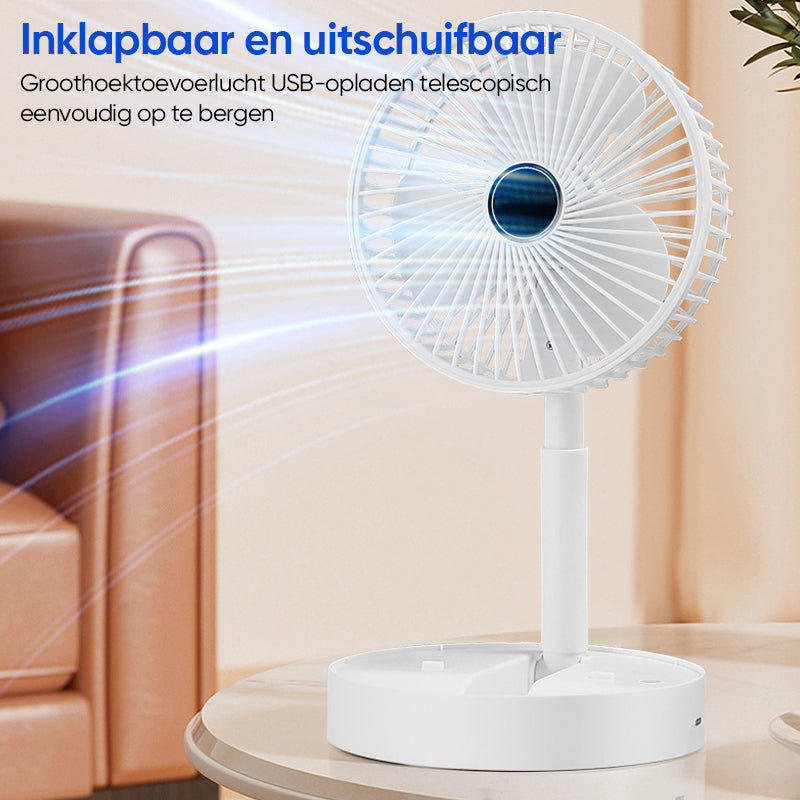 Ventilador de mesa con diseño telescópico, portátil y silencioso
