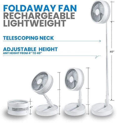 Ventilador de mesa plegable, portátil y recargable