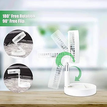 Ventilador de mesa plegable, portátil y recargable