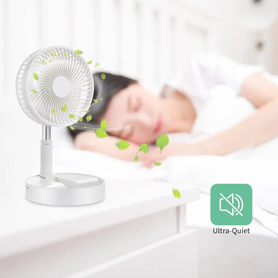 Ventilador de mesa plegable, portátil y recargable
