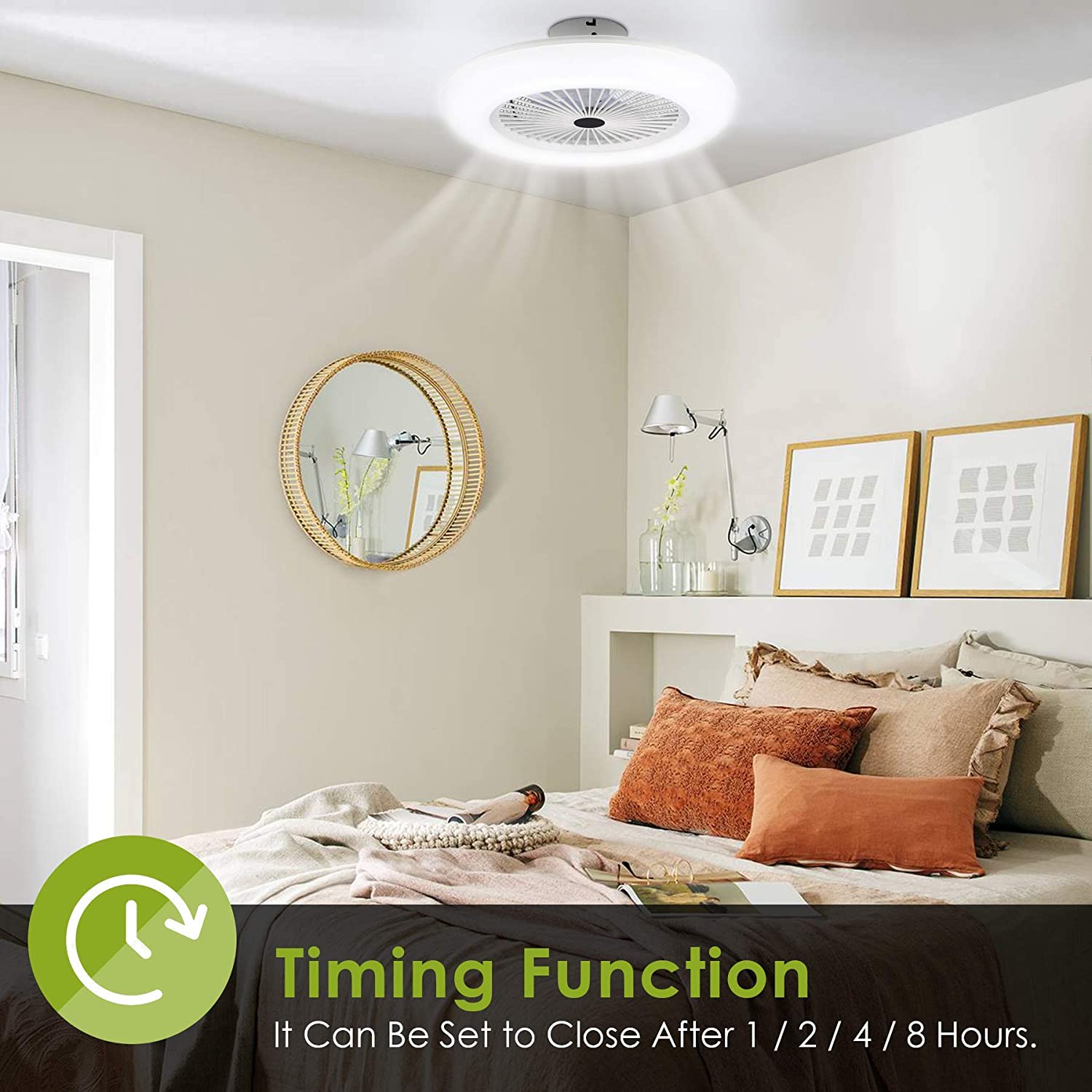 Ventilador de techo con luz de 80 W y mando a distancia