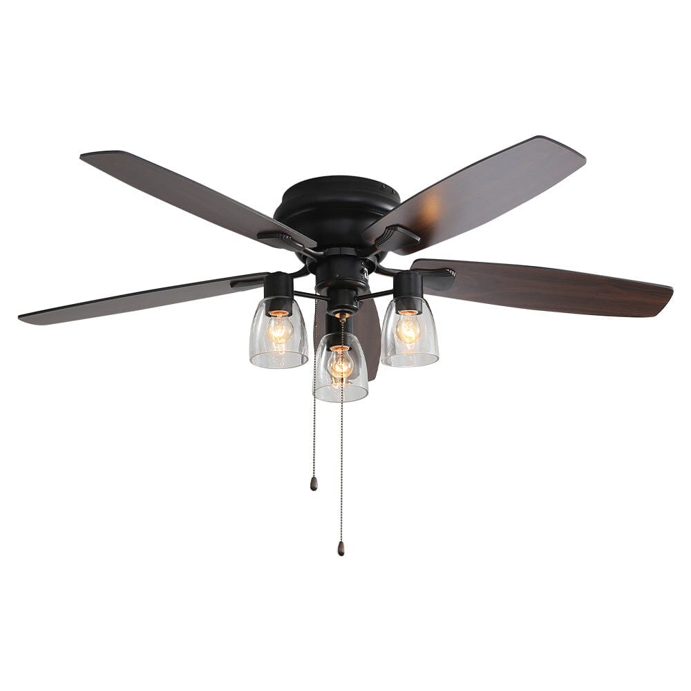 Ventilador de techo de perfil bajo de 52 para ahorrar espacio con luz LED y mando a distancia