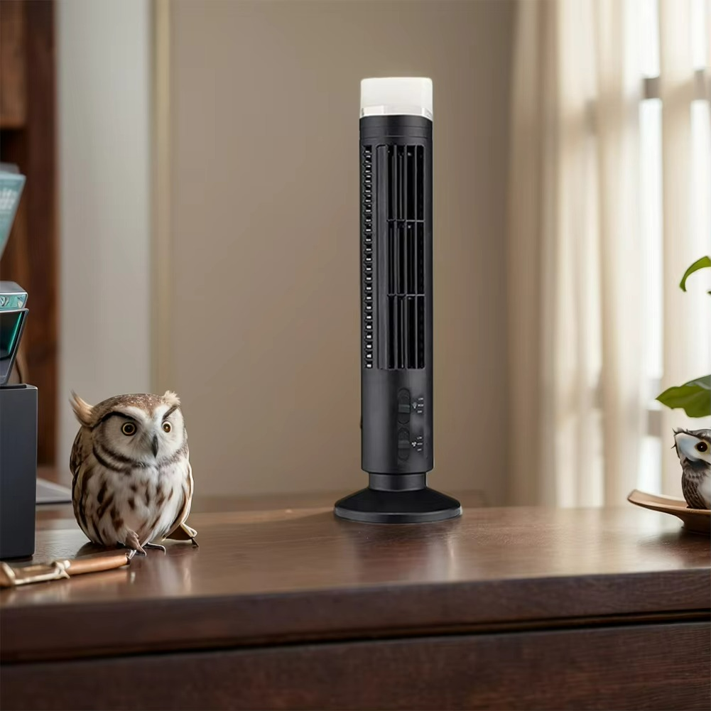 Ventilador de torre compacto con tecnología de brisa silenciosa sin aspas