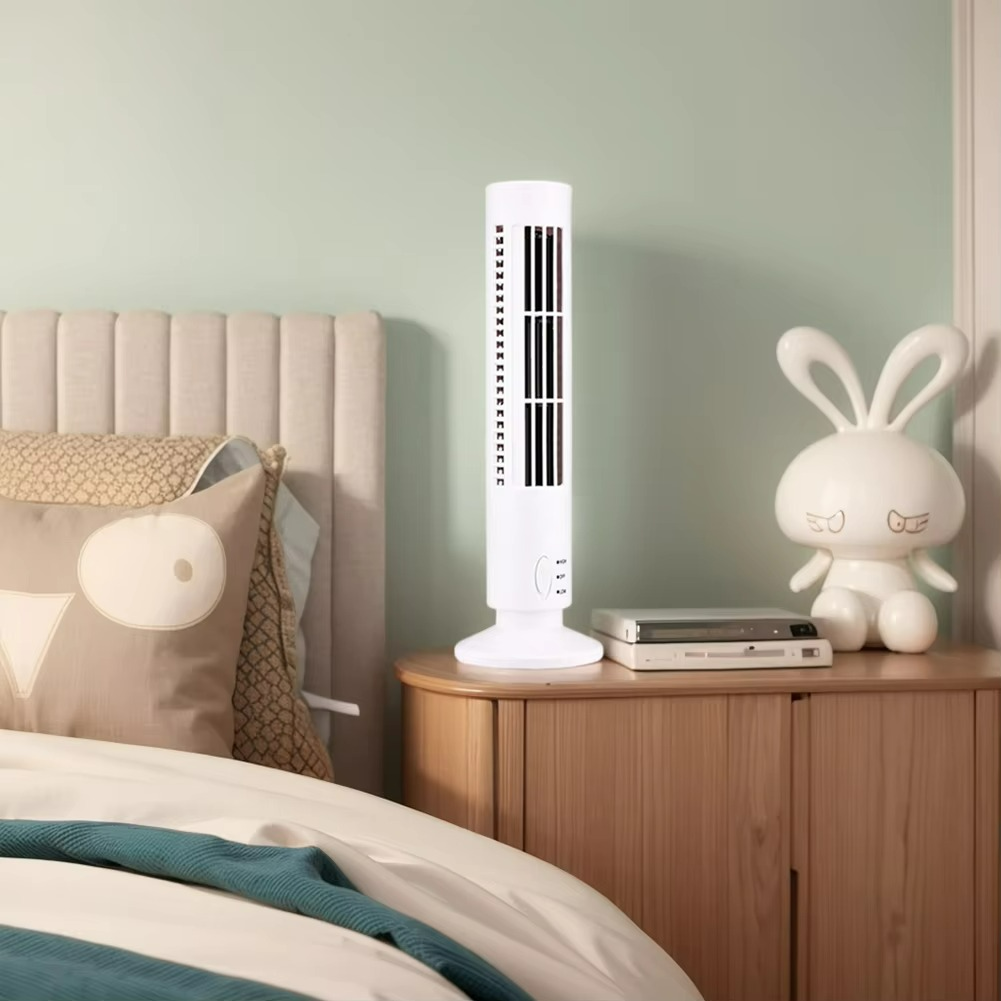 Ventilador de torre compacto con tecnología de brisa silenciosa sin aspas