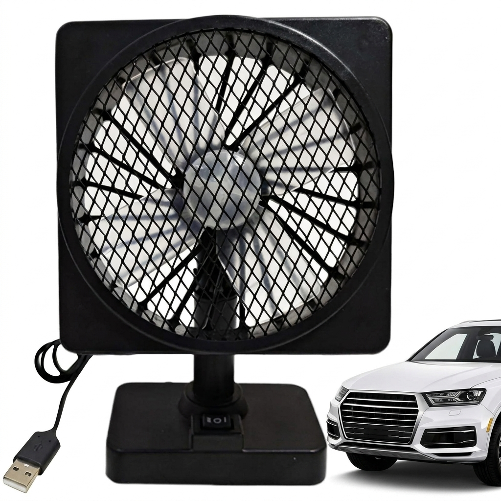 Ventilador portátil de 12V con nebulizador para coche y rotación de 360°