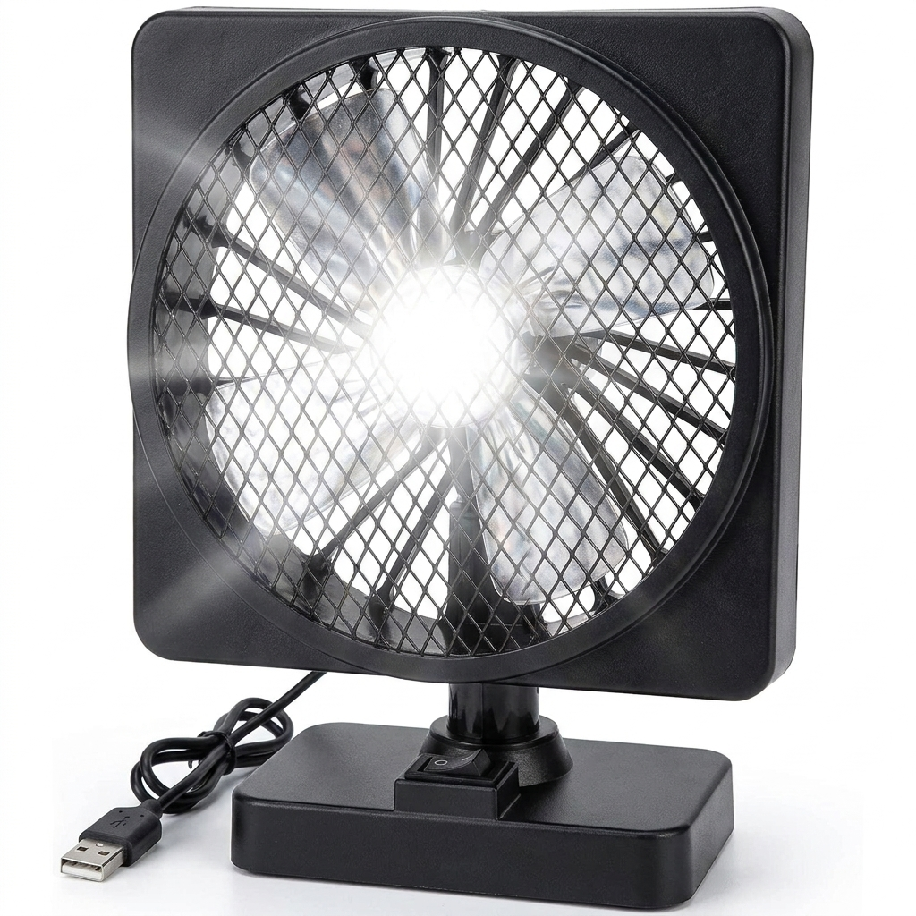 Ventilador portátil de 12V con nebulizador para coche y rotación de 360°