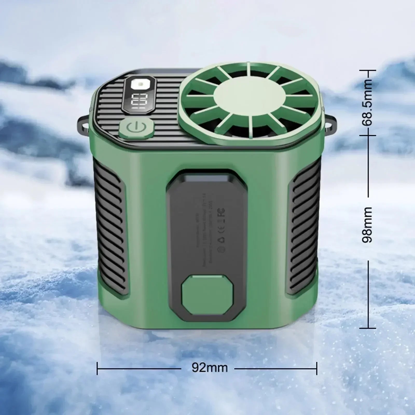 Ventilador portátil de cintura y cuello de 3600 mAh con potente flujo de aire, batería externa y luz LED para trabajo y actividades al aire libre