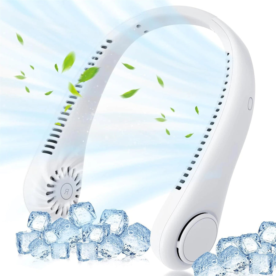 Ventilador portátil de cuello con flujo de aire envolvente de 360°