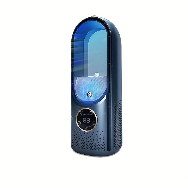 Ventilador portátil sin aspas con luz nocturna: humidificador de 6 velocidades y purificador de aire, enfriador de escritorio USB silencioso para dormitorio y habitaciones