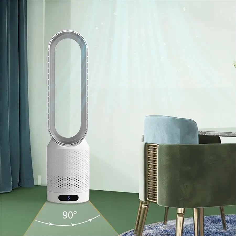 Ventilador portátil sin aspas con purificación de aire y mando a distancia