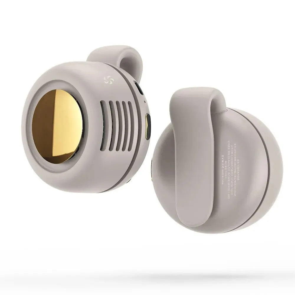 Ventilador sin aspas – Miniventilador portátil recargable por USB con diseño de botón, silencioso para el hogar y viajes al aire libre