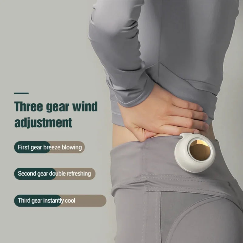 Ventilador sin aspas – Miniventilador portátil recargable por USB con diseño de botón, silencioso para el hogar y viajes al aire libre