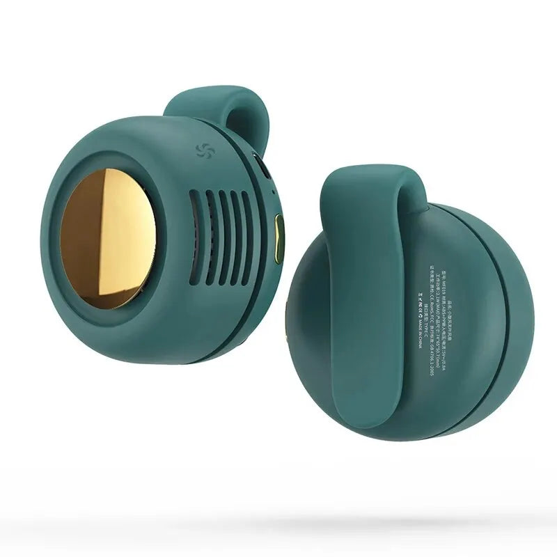 Ventilador sin aspas – Miniventilador portátil recargable por USB con diseño de botón, silencioso para el hogar y viajes al aire libre