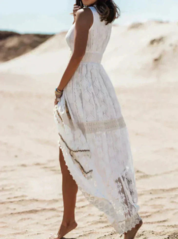 Vestido bohemio con escote en V elegante y de ensueño