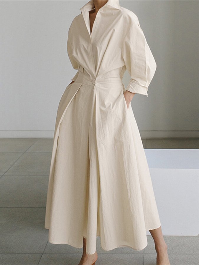 Vestido camisero elegante con botones