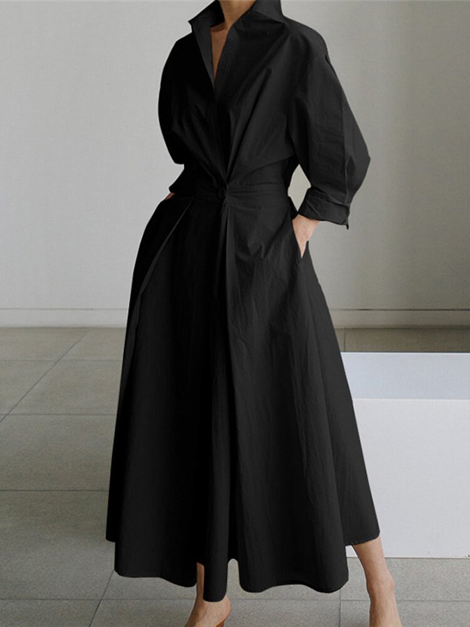 Vestido camisero elegante con botones