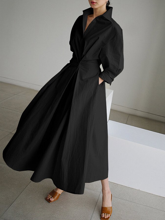 Vestido camisero elegante con botones
