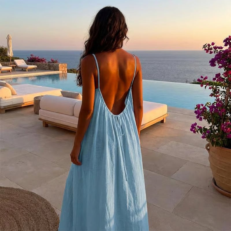 Vestido de estar por casa transpirable de tirantes finos